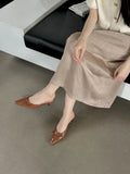 Fongt New Fall 2024 Dress With Low Heel Bow And Half