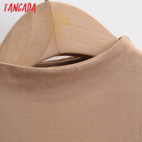 2021 Fashion Women Solid Strethy Bodyshirt Shirt Playsuit Turtleneck Long Sleeve Female Tops