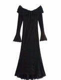 Fongt Women's Clothing Explosion Fashion Elegant Sexy One-Word Shoulder Lace Dress