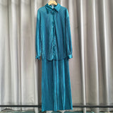 Net Color Press Fold Suit-Outfit