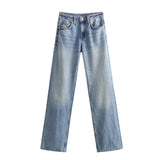 Fongt Long Leisure New Autumn 2025 Wide-Legged Jeans Women's Clothing