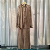 Net Color Press Fold Suit-Outfit