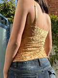 velvet floral jacquard cami top with bow