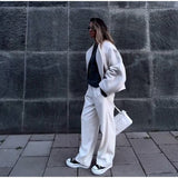 Large Collar Wool Crop Coat-Outfit