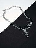 Rhinestone Decor Charm Necklace-Outfit