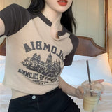 Vintage Logo Raglan Sleeve Crop Top-Outfit