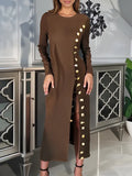 Fongt Oil High-End Women's Decoration Long Dresses 2025 New Long Sleeve Opens High-Sleeves Dresses For Women