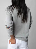 Embroidery Letter Sweatshirt Women 2023 Spring Autumn Pullover Casual Streetwear Sweatshirts Pull Hoodies Tops