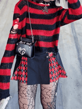 Distressed Striped Crop Sweater-Outfit