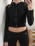 knit two-piece suit with zip and