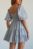 Gingham Babydoll Dress 703-1-Outfit