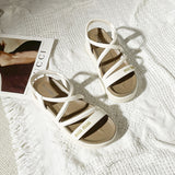 Fongt New Fashion Soft-Soled Roman Shoes With Skirts Sandals Retro French-Soled Toe Sandals