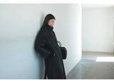 [Daihe] Winter New Leisure Vertical Collar Crisp Silk Wool Vertical Silhouette Double-Sided Woolen Coat H7795-Outfit