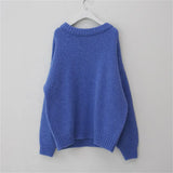 Colors Pink Women Sweater Womens Winter Sweaters Pullover Female Knitting Overszie Long Sleeve Loose Knitted Outerwear White-Outfit