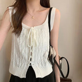 Fongt Fashion Fashion Short Strap Design Knitted Sling Vest New Niche Sleeveless