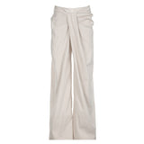 Fongt Cloth Forget Not Regular Cross Waist Design Loose Apparent Thin Leg Pants Teen Temperament Casual Pants