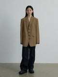 [Daihe] Autumn New Leisure Small Lapel Single Breasted Temperament Versatile In The Long Suit Coat H7168-Outfit