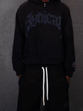 Gothic oversize hoodie with wash effect and letter