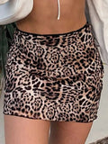 print mini skirt with mesh