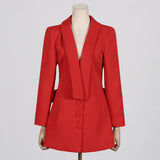 Fongt Style Small Suit 2024 New Fashion Sexy Slim V Neck Show Thin Long Sleeve Design Sense Suit Jacket Female-Outfit