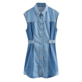 Spring Quilted Denim Dress 5862085 Denim Trousers 655862072-Outfit
