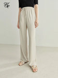 Summer 2022 New Thin Wide Leg Pants Women High Waist Loose Straight Tube Slim Casual Solid Pants Korean