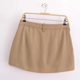 Spring Pocket Sag Design Pleated Miniskirt 2157021-Outfit