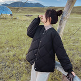 Korean Small Light Down Cotton Jacket Female Light Short Loose 2024 New Version Of Korean Baseball Jacket Female-Outfit