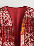 New Autumn Flower Print Embroidered Short Cotton Coat-Outfit