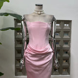 Rich Woman Folds Spliced Two Fishtail Bragy Dress High-End Party