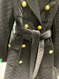 QUALITY Newest Fashion 2023 Designer Overcoat Women's Double Breasted Plaid Belted Velvet Long