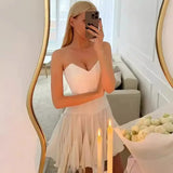 Fongt Women's Clothing INS Burst High-Waisted Ponpony Ponhos Side Half-Body Skirt Thin Cash Waist Skirt
