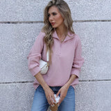 Fongt Wish Autumn Explosion Of Women's Hot Sales Of Pure Color Long Sleeve Zipper Collar