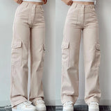 Street Style Straight Leg Cargo Pants-Outfit
