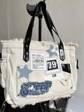 Large Sticker Canvas Bag with Star