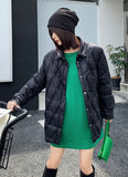 Station White Duck Down Shirt Down Jacket Female 2024 New Pressure Glue Thin Style Loose Autumn And Winter Lapel Coat-Outfit