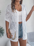 Shooting Summer Hollow Lattice Short Sleeve Knitted Pie Beach