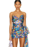 High-End Women's Sexy Breast-Wearing Bow Decorative Dress High-End Temperament Folded Chest Dress