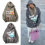 Skull Print Hooded Hoodie Ins Trendy Men's High Street Hoodie In Spring And Autumn-Outfit