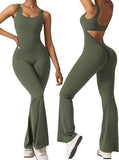 Fongt Women's Sleeveless Horn Jumpsuit Sexy Bare Back Vest Tightening Hip Yoga Jumpsuit