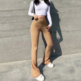 High-waist Micro-cut Stretch Casual Trousers-Outfit