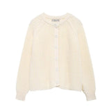 Fongt Women's Y2K2025 Autumn New Solid-Colored Cardigan Long-Sleeved Knitted Sweater Coat Women B66021