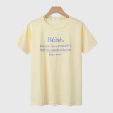 Fongt Korean Chic Summer New Embroidery Stereo Letter Casual Simple Age Reduction Round Collar Short Sleeve Versatile T-Shirt-Outfit