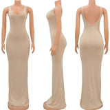 Diamonds Rhinestone Bodycon Maxi Dresses for Women Wedding Evening Backless Night Party Club Celebrity Even Dresses Robe-Outfit