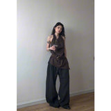 Fongt Temperament Collar Hanging Neck Vest Top Fashion Loose Feeling Loose Wide Legs Casual Pants Women Two Sets