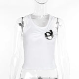 Silver Hand Design Tank Top-Outfit