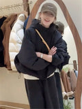 Short Double Zipper Hat Clip Cotton Jacket Female Autumn Winter New Small Loose Show Thin Versatile Casual Jacket-Outfit
