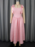 Fongt Women's Elegant Bow Dress T-Shirts With High-Waist A Party Evening Dress Party Dresses