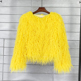 Fur Faux Korean Style Solid Color Tan