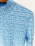 STREET Newest 2023 Designer Fashion Women Geometric Monogram Jacquard Knit Pullover